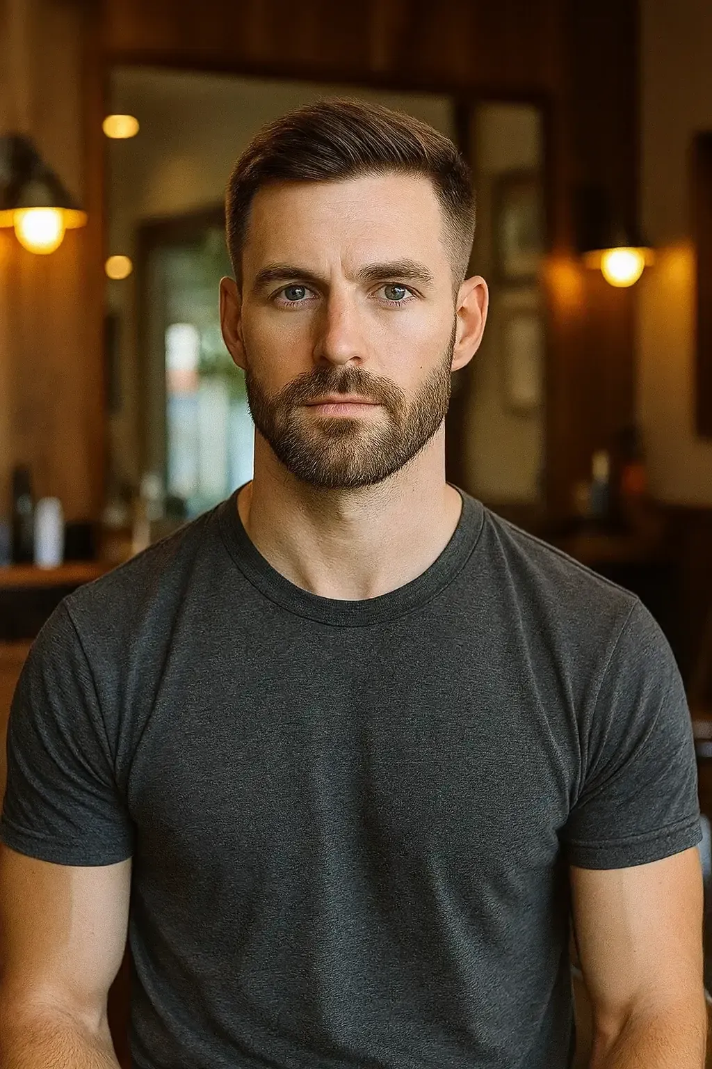 man with a neatly groomed short beard at the barber