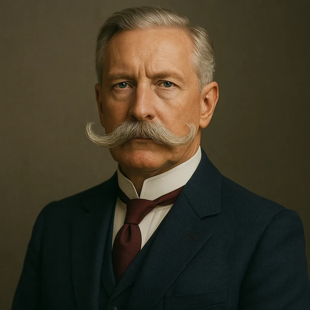 Mann mit Imperial-Schnurrbart