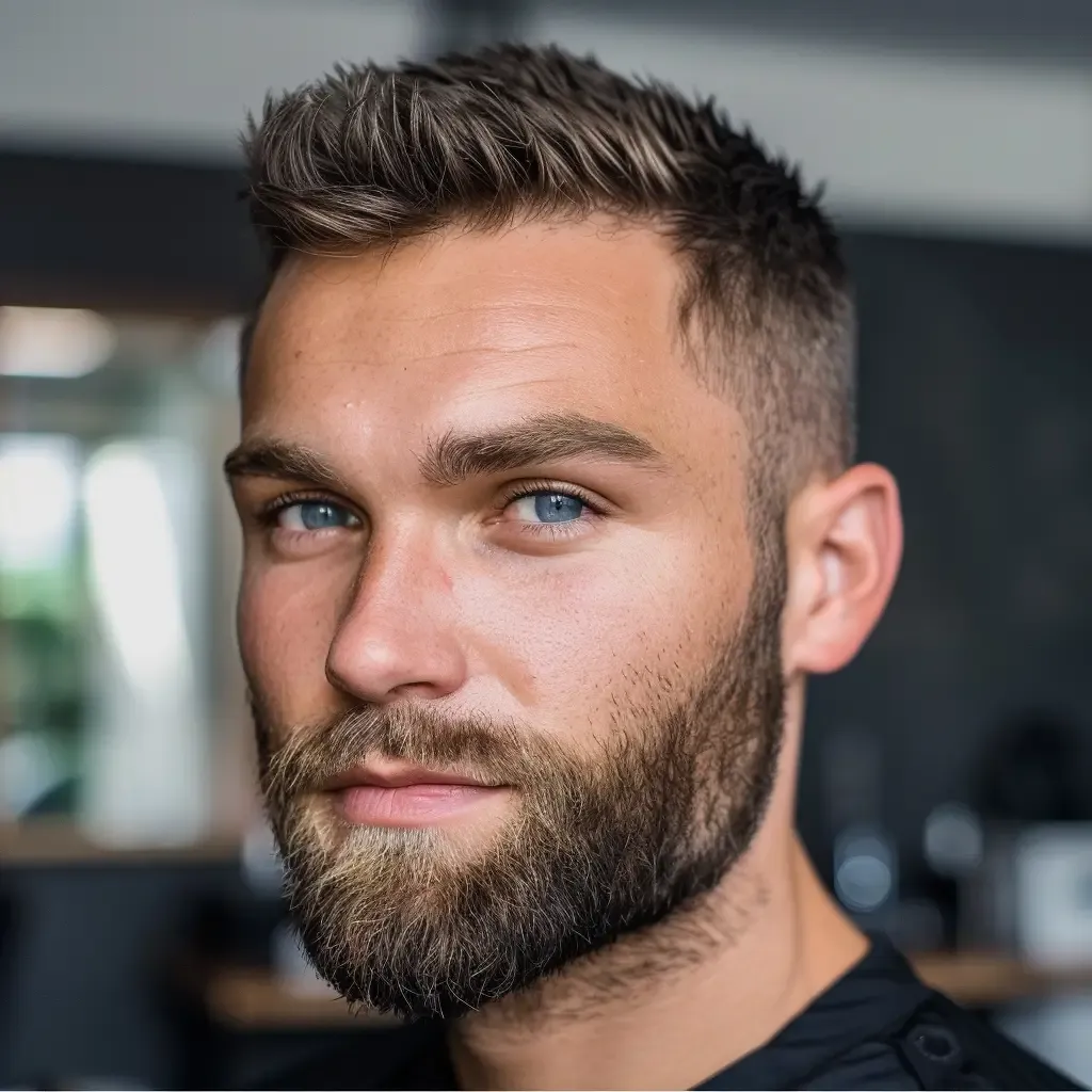 Herrenbart für ein eckiges Gesicht, Stil, der einen markanten Kiefer weicher wirken lässt