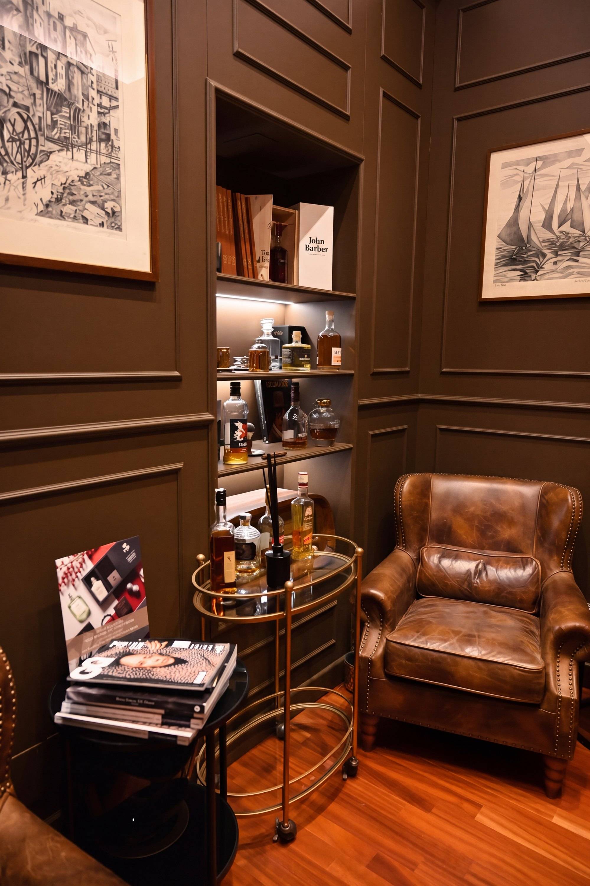 Innenraum des John Barber Salons Porta Venezia